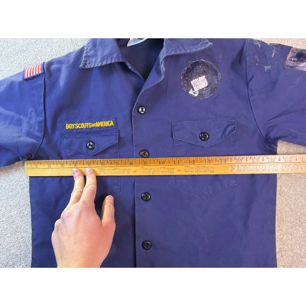 Boy Scouts of America Youth Medium Official Uniform‎ Shirt Short Sleeve Blue